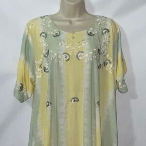 Sameera Fashions, Indian Kurta or dress.  Yellow and green with embroide…